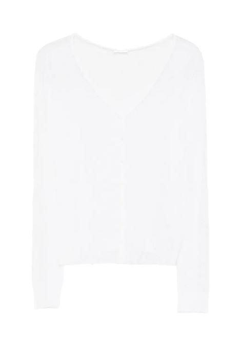 cardigan scollo  av donna bianco ROBERTO COLLINA | 261FXA3401001